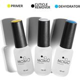 Momo Professional Kalıcı Oje ve Protez Tırnak Için Hazırlık Seti, Dehidratör 10 Ml, Cuticle Remover 10 Ml, Primer 10 ml - yok