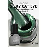 MOMO professional Korean Cat Eye, Silky Cat Eye, Kedi Gözü Oje, SC18 Zümrüt Yeşil, 10 ml