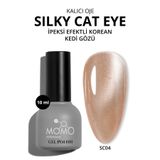 MOMO professional Korean Silky Cat Eye Gel Polish, Kedi Gözü Kalıcı Oje, SC04 Koyu Ten Rengi, 10 ml