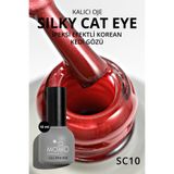 MOMO professional Korean Silky Cat Eye Gel Polish, Kedi Gözü Kalıcı Oje, SC10 Kırmızı, 10 ml