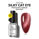 MOMO professional Korean Silky Cat Eye Gel Polish, Kedi Gözü Kalıcı Oje, SC11 Vişne Bordo, 10 ml