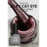 MOMO professional Korean Silky Cat Eye Gel Polish, Kedi Gözü Kalıcı Oje, SC13 Kahverengi, 10 ml