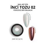 Momo Professional Nail Art No: 02 Kalıcı Oje Tırnak Süsleme Holografik Efektli Beyaz İnci Tozu