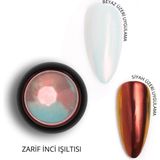 Momo Professional Nail Art No: 04 Kalıcı Oje Tırnak Süsleme Holografik Efektli Sıcak Şeffaf Turuncu İnci Tozu