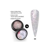 Momo Professional Nail Art No: 04 Şeffaf Holografik Pembe Sarı Simli 10 gr Protez Tırnak Jeli