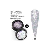 Momo Professional Nail Art No: 06 Şeffaf Holografik Pembe Lila Simli 10 gr Protez Tırnak Jeli