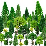 MOMOONNON Model Ağaçlar 1.1-5.1 inç Karışık Diorama Yeşil Model Tress Renkli Çim Mimari El Sanatları için Mini Ağaçlar Yapı Modeli Demiryolu Manzarası Peyzaj Malzemeleri (Stil 01)
