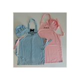 moms and babies Anne Kız-Erkek Çocuk Mutfak Ve Etkinlik Önlüğü Pembe 0-12 Yaş Beden Su İtici Kumaş İsme Özel 998877