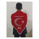 moms and babies İsimli Asker Şalı Kırmızı Şifon O Şimdi Asker Gümüş Sim Nakış Işlemeli Asker Omuz Şalı Atkısı TYCb912eda5ac3bf7d42163d