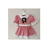 Moms And Babies Kız Çocuk Bebek Pembe Fistolu Vintage Elbise 0-5 Yaş