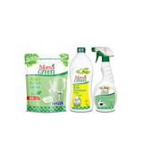 Mom's Green 3'lü Set- 40'li Bulaşık Makinesi Tableti Krem Temizleyici Limon 750 ml Mutfak Sprey 750 ml