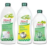 Mom's Green 3'lü Set Bitkisel Bulaşık Makinesi Jeli 750 ml + Elde Bulaşık Temizleyici Limon 750 ml + Bulaşık Parlatıcı 500 ml