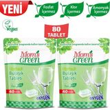 Mom's Green 40'lı Oksijenli Bulaşık Makinesi Tableti 2 x 40 Tablet (80 Yıkama)