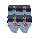 Mom's Lab Erkek Çocuk Renkli Desenli Slip Külot Pamuklu 12Li Paket;Çok Renkli 7-8 Yaş