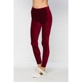 Mom's Lab Kadın Bordo Fittilli Kadife Tayt;Bordo Xl