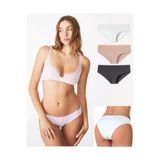 Mom's Lab Kadın Lazer Kesim Dikişsiz Külot Alt Iç Çamaşır 3 Lü Paket;Beyaz Siyah Ten Rengi Xl,55lzr73522883420