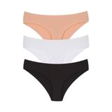 Mom's Lab Kadın Renkli Düşük Bel Dikişsiz Lazer Kesim Külot 3'Lü Paket;Siyah Beyaz Ten S/M,GDTYMOKLAR552211074462174