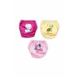 Mom's Lab Poopes100 Pamuk Kombin Alıştırma Külodu 3'Lü;Gül-Sarı-Pembe 1-2 Yaş