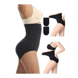 Mom's Lab Sıkılaştırıcı 1 Beden İncelten Yüksek Bel Silikonlu Kadın Slip Külot Korse;Siyah1 M/L