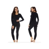 Mom's Lap Tutku Bayan Termal Tayt Alt Üst Takım, Termal Fanila İçlik, Siyah, XL Beden