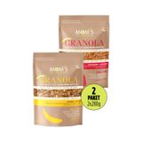 Mom's Natural Foods 2'Lİ GRANOLA - MUZ CEVİZ 280 G - ÇİLEK CHIA 280 G