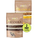 Mom's Natural Foods 2'li Granola - Muz Ceviz 280 G - Kakao Fındık 280 G - 560 gr