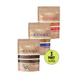 Mom's Natural Foods 3'LÜ GRANOLA KAKAO-FINDIK 280 G / YABAN MERSİNİ 280 G / ÇİLEK-CHIA 280 G
