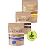 Mom's Natural Foods 3'lü Granola Muz-Ceviz 280 G / Yaban Mersini 280 G / Kakao-Fındık 280 G - 840 gr