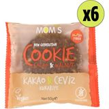 Mom's Natural Foods 6'lı Glutensiz KAKAO & CEVİZ Cookie 300 gr Ballı Yulaf İçerikli Vegan Atıştırmalık