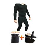 Momslab 4'lü Set Erkek Termal Set Termal Içlik Termal Tişört Termal Çorap Polar Bere (Karışık / 2XL)