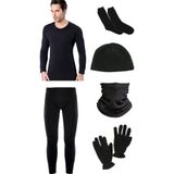 Momslab Asker Set Erkek Alt Üst Uzun Kol Termal Takım -20 Derece Tam Koruma Siyah Xl