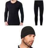 Momslab Askeri Siyah Termal Takım Polar Eldiven / Polar Boyunluk / Bere -20 +20 Derece Termal Koruyuculuk - 2XL
