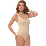 Momslab Askılı Taktel Dikişsiz Çıtçıtlı Korse Body Atlet Beyaz Beyaz L