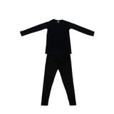 Momslab Çocuk Siyah Uzun Kol Viskon Şardonlu Takım, Termal İç Giyim, Unisex, 8-10 Yaş ELF568TUT01350136T