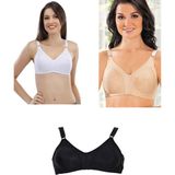 Momslab Dikişsiz Jarse Toparlayıcı Kadın Sütyen 3'Lü Paket Çok Renkli 90