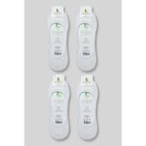 Momslab Erkek Beyaz Babet Çorap, 4 Çift, 40-44 Beden, Bambu
