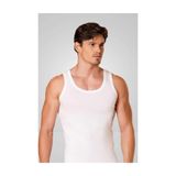Momslab Erkek Beyaz Ribana Pamuklu Atlet, S Beden, 6'lı Set mom69032