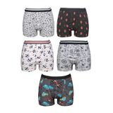 Momslab Erkek Çocuk Renkli Pamuklu Boxer 5'li Set, 5-6 Yıl, Renkli Pamuklu Lüx Boxer, Karma, erkek-çocuk