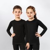 Momslab Erkek Çocuk Termal Takım Uzun Kollu Nefes Alabilen Pamuk Bady-Tayt Siyah Renk Kış Kullanımı - 1