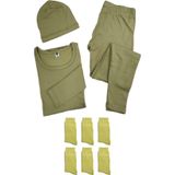 Momslab Erkek Haki Askeri Termal Takım + 6 Çift Çorap + Bere Çok Renkli 2Xl