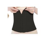 Momslab Kadın Agraflı Bel Lohusa Korse Sıkılaştırıcı 1 Beden Küçültür (SİYAH/S/M)