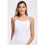 Momslab Kadın Beyaz İp Askılı Atlet, 6'lı Paket, M Beden cg1ST00098
