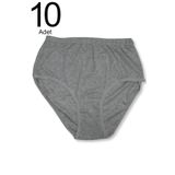 Momslab Kadın Gri 10'Lu Paket Pamuklu Ribana Bato Külot (GRİ/M)