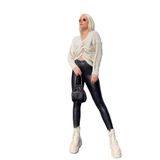 Momslab Kadın Siyah Fitform Mat Deri Tayt (SİYAH/S)
