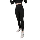 Momslab Kadın Siyah Geniş Kemer Çelik Örme Tayt (Siyah/XL)