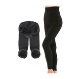Momslab Kadın Siyah Içi Peluşlu Kışlık Termal Peluş Tayt (Siyah/S/M)