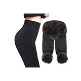 Momslab Kadın Siyah Renk Termal Peluş Tayt (SİYAH/S/M)