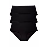 Momslab Kadın Siyah Yüksek Bel Lazer Kesim Külot 3lü (SİYAH/L-XL)