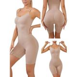 Momslab Kadın Toparlayıcı 2 Beden Küçülten Tam Boy Tulum Korse Bej L