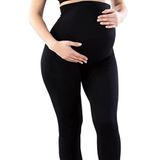 Momslab KIŞLIK İÇİ ŞARDONLU TOPARLAYICI ETKİLİ AYARLANABİLİR BEL ESNEK KUMAŞ HAMİLE TAYTI (SİYAH/M)